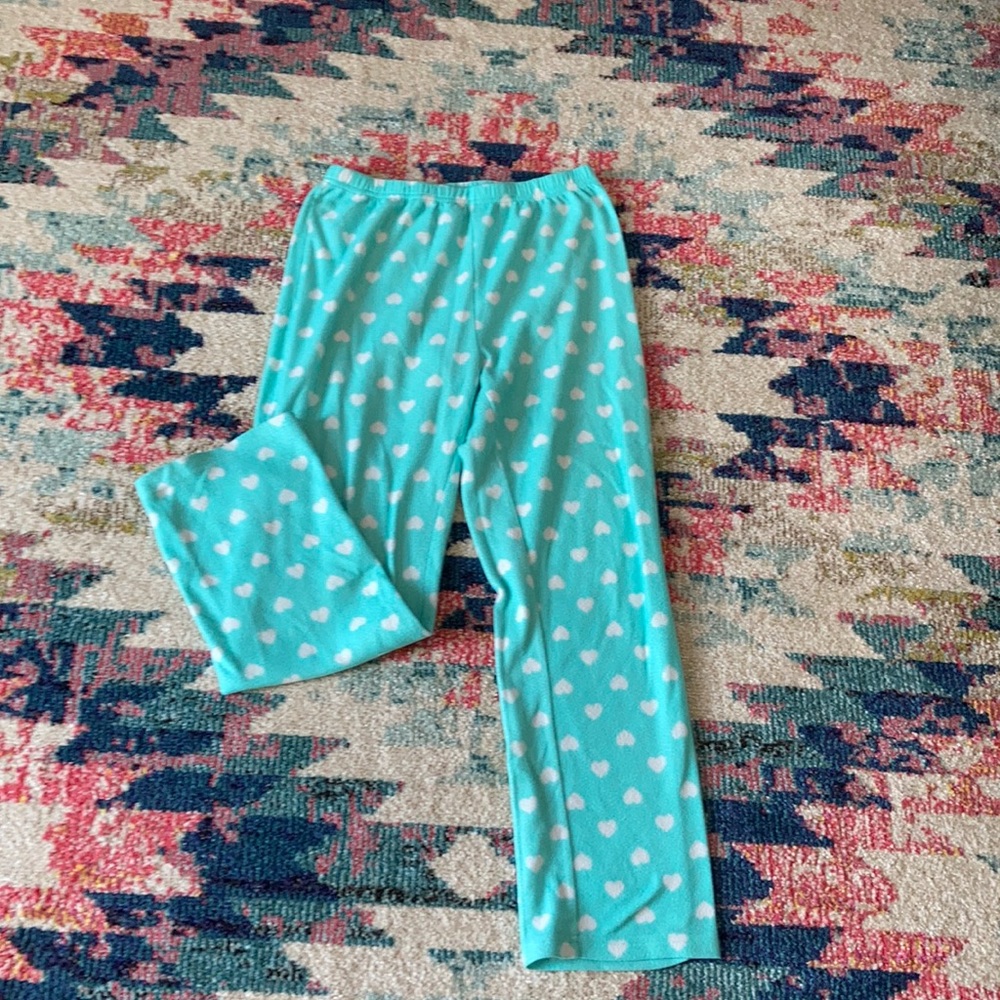 Soft teal with hearts pjs